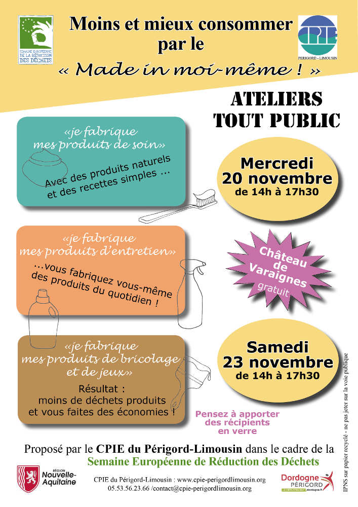 affiche atelier tout public fabrication de produits